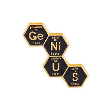 Imagem de Brooch Pins Genius Periodic Table Element Design Alloy - Yiweisai