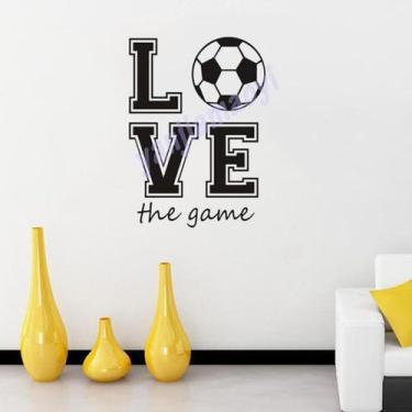 Imagem de Adesivos de parede Love Soccer PVC removíveis 50x58cm - yiweisai