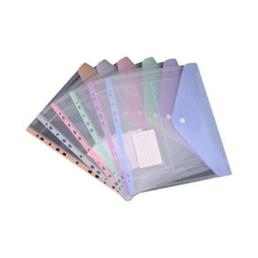 Imagem de Pasta Transparente De Plástico Com 11 Furos Para Folhas Soltas, Com Pa