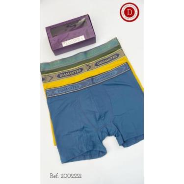 Imagem de Kit 3 cuecas Boxer Adulto Diamantes Lingerie TAM G