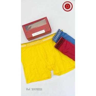 Imagem de Kit com 3 cuecas boxer adulto Diamantes Lingerie, GG