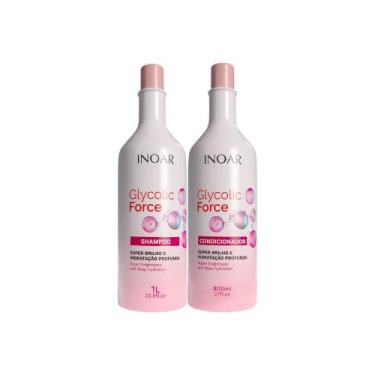 Imagem de Kit Inoar Glycolic Force Shampoo 1L+ Condicionador 800ml