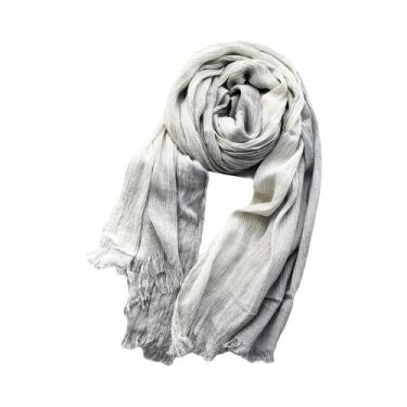 Imagem de Cachecol Masculino de Linho e Algodão Listrado - Quente e Casual para 