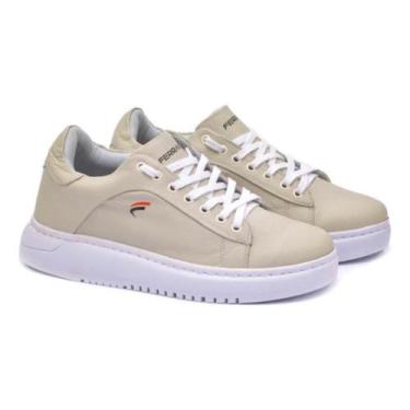 Imagem de Tênis Casual Ferrara Gales 100% Couro Legítimo Masculino, 40, Bege