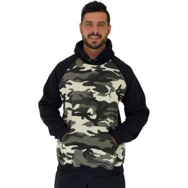 Imagem de Blusa Moletom Canguru Com Touca MXD Conceito Camuflado Manga  Masculino-Masculino