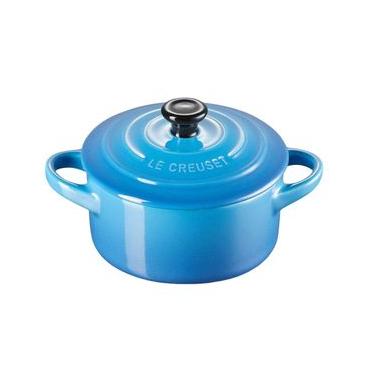 Imagem de MINI COCOTTE LE CREUSET 250ML 10CM AZUL MARSEILLE PUXADOR PRETO 71901102000100