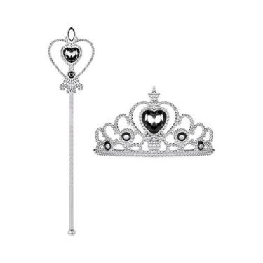 Imagem de Coroa De Princesa Para Meninas, Varinha Mágica, Tiara De Strass Para C