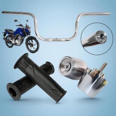 Imagem de Guidão Moto Cg Cargo 160 2018 Cromado Com Peso Pcx E Manopla Motocicle