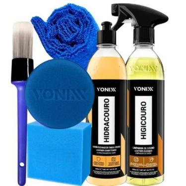 Imagem de Kit limpeza hidratação couro vonixx limpa e hidrata pincel