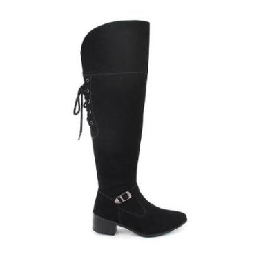 Imagem de Bota Feminina Over The Knee Lady Ajustável Salto Baixo-Feminino
