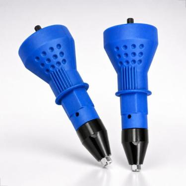 Imagem de Kit 2 Cabeçote Rebitadeira Adaptador Suporte Rebite Parafusadeira Fura