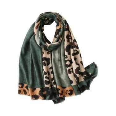 Imagem de Cachecol Longo Com Estampa De Leopardo Marrom Para Mulheres, Moda Luxu