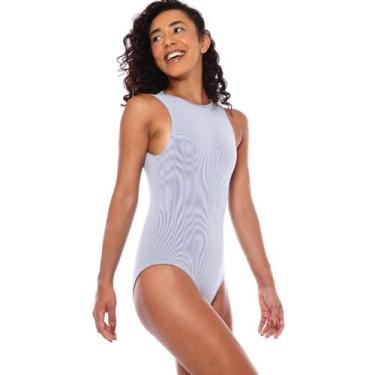 Imagem de Maiô Body Cristal Cor: Azul e Branco - SAND, 3