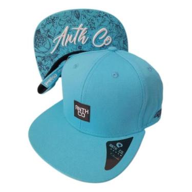 Imagem de Bone Anth Co Fox Strapback Fita Aba Reta Azul Claro Rosa, Azul