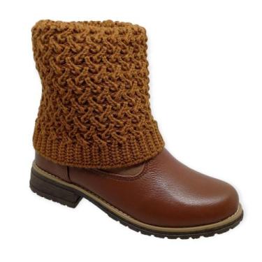Imagem de Bota Feminina Couro Forrada Ana Santos, Caramelo, 36