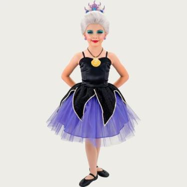 Imagem de Fantasia Infantil Menina de Luxo Cosplay Úrsula Vilã Disney Pequena Se