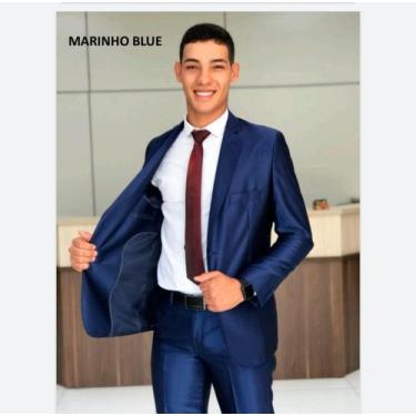 Imagem de Terno Slim Brilhoso. - JJ ternos, PP, Azul