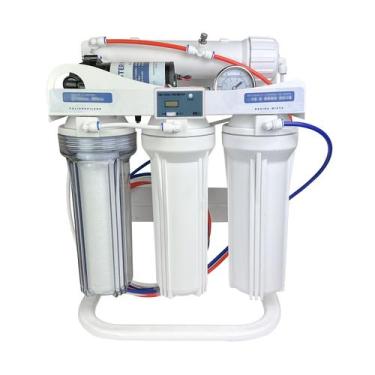 Imagem de Filtro Osmose Reversa 100gpd Suporte Balcão + Bomba + TDS + Manômetro 