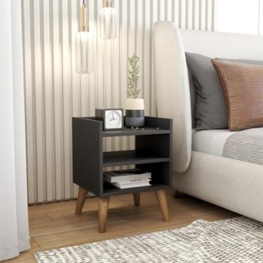 Imagem de Mesa de Cabeceira Retrô Pés Palito de Madeira Mesinha Lateral Várias C