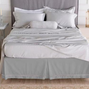 Imagem de Saia Box Queen Naturalle Fashion Ponto Palito Prata de 1,60m x 2,00m x