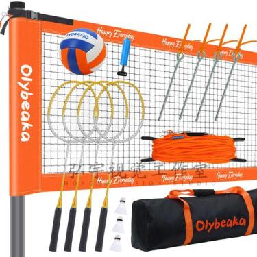 Imagem de Set de Red para Vóleibol y Bádminton Olybeaka 9.5 m con 4 Raquetas y P
