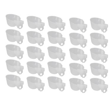 Imagem de linxiaojix Copo para beber frango, conjunto de 25 pombos de plástico de polipropileno, bebedouro automático de alta resistência para uso ao ar livre para fazenda