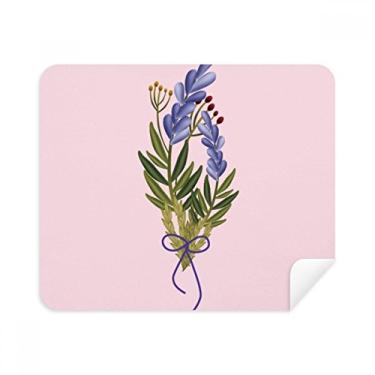 Imagem de Pano de limpeza azul lavanda flor azul limpador de tela 2 peças tecido de camurça