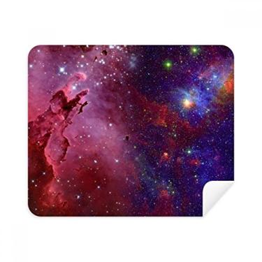 Imagem de Pano de limpeza de tela azul vermelho nuvens estrelas galáxia 2 peças tecido de camurça