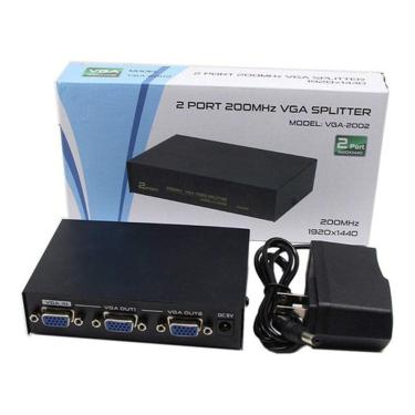 Imagem de Splitter Vga 1x2 Distribuidor De Sinal De Video Com Fonte