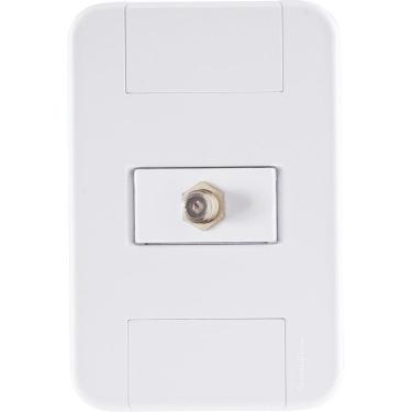 Imagem de Conjunto 4x2 com 1 Tomada TV/SAT Coaxial Tramontina Tablet Branco Tramontina