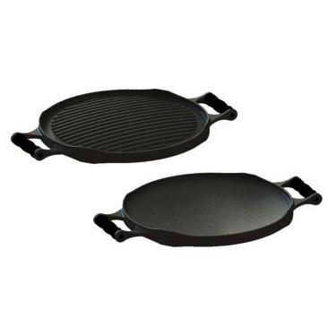 Imagem de Bifeteira Chapa Redonda Dupla Face Em Ferro Fundido 33 Cm