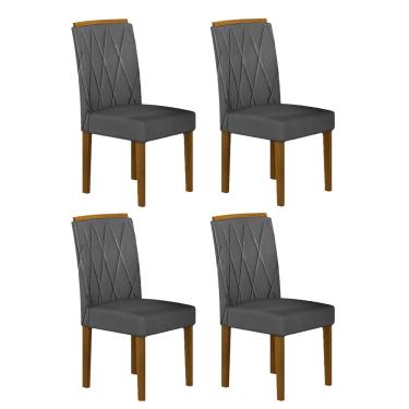 Imagem de Kit 04 Cadeiras Sala de Jantar Lorena MDF Moveis Leifer