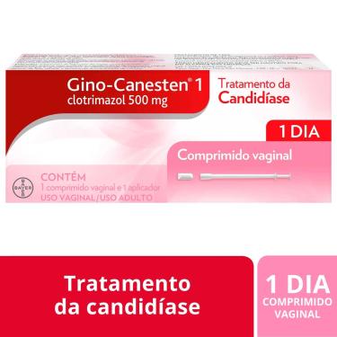Imagem de Gino Canesten Comprimido Vaginal 500mg - 1 Unidade + 1 Aplicador Bayer 1 Comprimido Vaginal