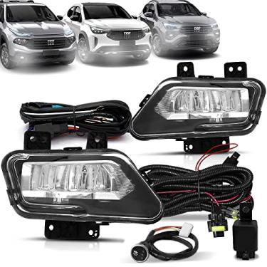 Imagem de Kit Farol de Milha Fiat Fastback Toro e Pulse 2021 a 2023 Full Led Botão Modelo Original Touch