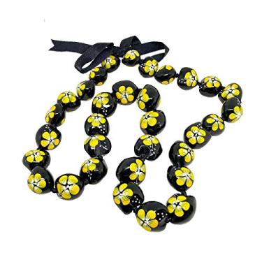 Imagem de Zero Gravity Hawaii Colar havaiano flor de hibisco amarelo 81 cm flor kukui porca colar, Concha, Não conhecido