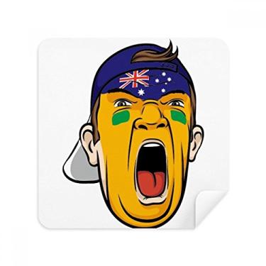 Imagem de Bandeira da Austrália Máscara Facial Cabeça Gritando Chapéu Óculos Pano Limpador de Tela Tecido Camurça Pacote com 2