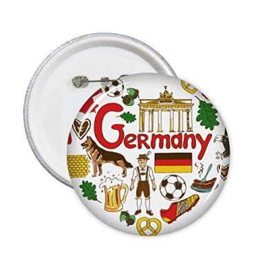 Imagem de Broche de bandeira nacional de coração de amor da Alemanha alfinetes de emblema de botão de decoração 5 peças