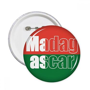 Imagem de Broche redondo com nome da bandeira do país de Madagascar com emblema de botão, 5 peças