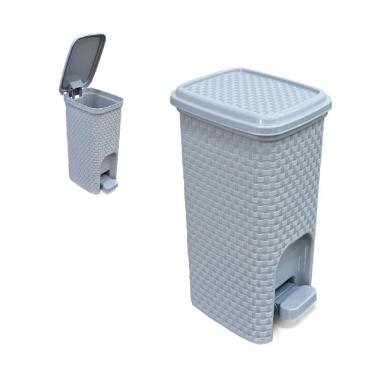 Imagem de Lixeira Rattan Banheiro Pedal Multiuso Cesto Organizador