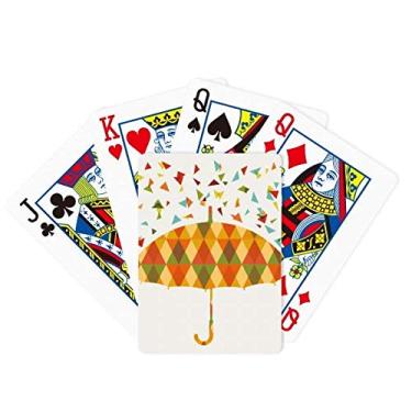 Imagem de DIYthinker Guarda-chuva chuva com estampa de gotejamento de clima poker jogando cartas mágicas divertido jogo de tabuleiro