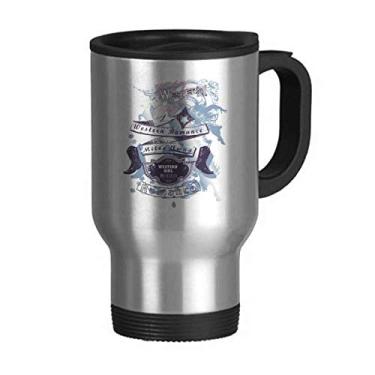 Imagem de Sapatos de salto alto romântico, estampa de flores, caneca de viagem, tampa flip, copo de carro copo térmico