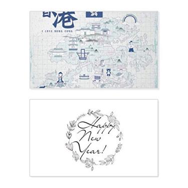 Imagem de Cartão de felicitações Hong Kong Famous Points China Ano Novo Festival Bless Message Present