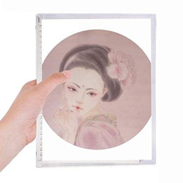 Imagem de Caderno de pintura de beleza tradicional chinesa rosa com folhas soltas diário recarregável artigos de papelaria