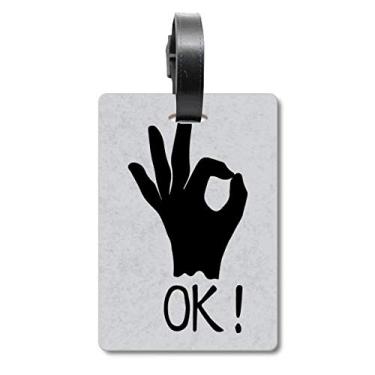 Imagem de OK Outline Mala de Gesto Personalizada Etiqueta de Bagagem Cartão de Bagagem Scutcheon Etiqueta