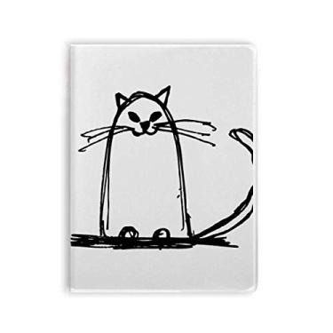Imagem de Diário de capa macia com desenho de gato encaracolado para presente Art Déco