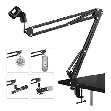 Imagem de Suporte Para Microfone Metal Pedestal Mesa Articulado Waver (Azul)