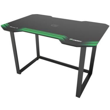 Imagem de Mesa Gamer Fortrek, Preto E Verde, Base Em Metal, Tampo De Mdf Revesti