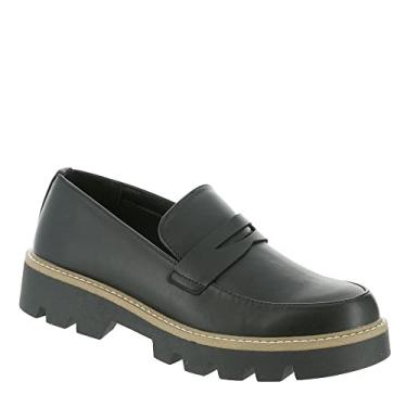 Imagem de Chinese Laundry Mocassins Femininos de Couro Playback Slip On, Preto Kori liso, 6