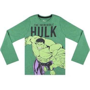 Imagem de Camiseta Manga Longa Infantil Hulk Verde - Marvel - Disney