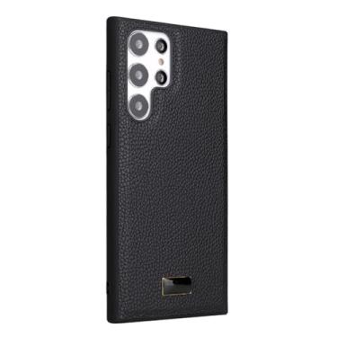 Imagem de PuRoxx Capa de couro para Samsung Galaxy S23 Ultra/S23 Plus/S23, capa de telefone ultrafina e leve de luxo à prova de choque, A, S23